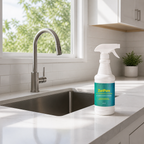 ZuriPure spray bottle beside a bright kitchen sink